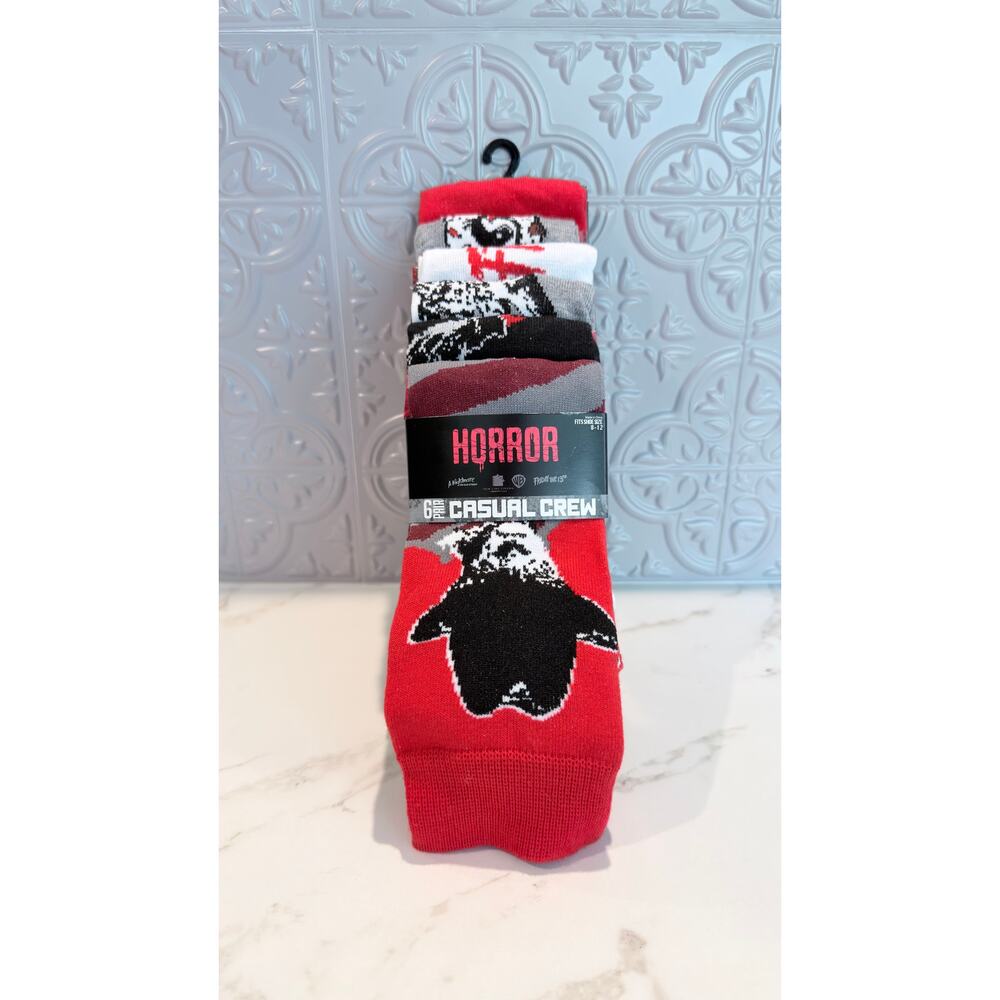 NEW Freddy Vs. Jason Men’s Crew Socks - 6 Pair Pack